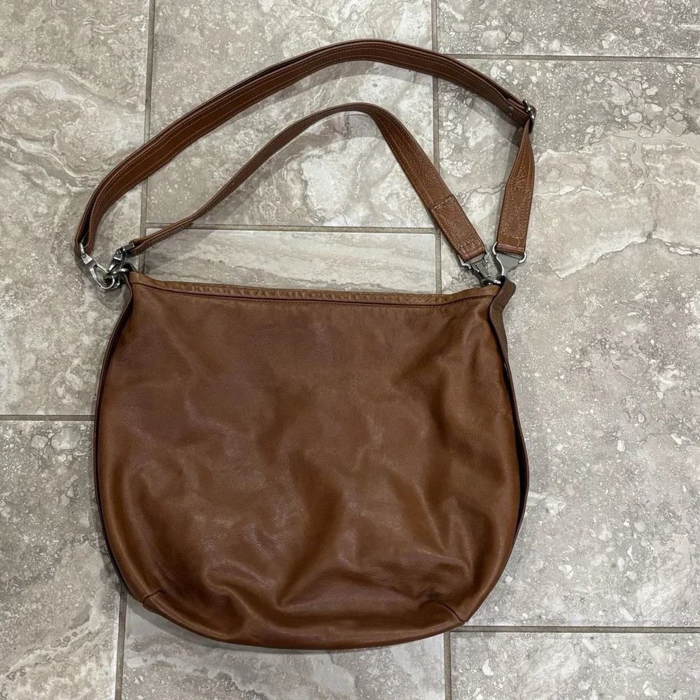 Rough & Tumble Brown Lamb Leather Hobo XBody Bag Original Straps USA